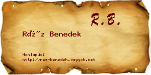 Réz Benedek névjegykártya